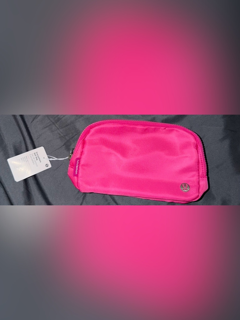 Lululemon Hot Pink Satin Cosmetic Pouch